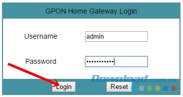 Đăng nhập modem GPON của FPT