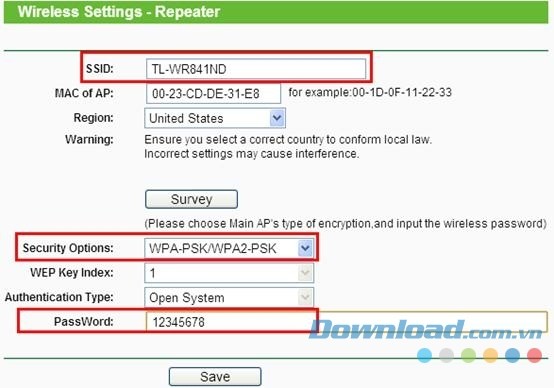 Nhập mật khẩu mới vào ô Password rồi nhấn Save