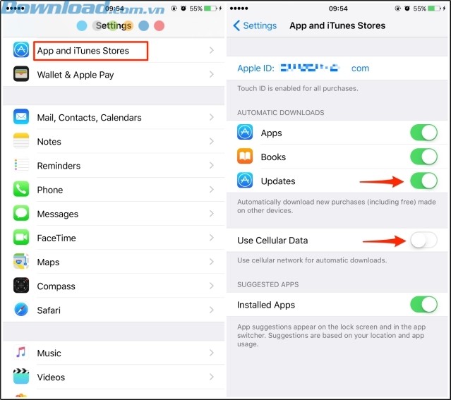 Tắt tự động cập nhật ứng dụng