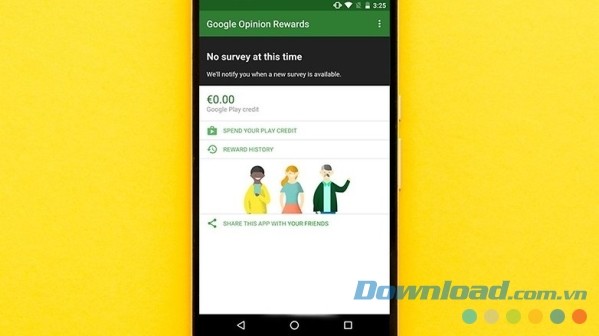 Ứng dụng khảo sát nhận tiền trên Play Store