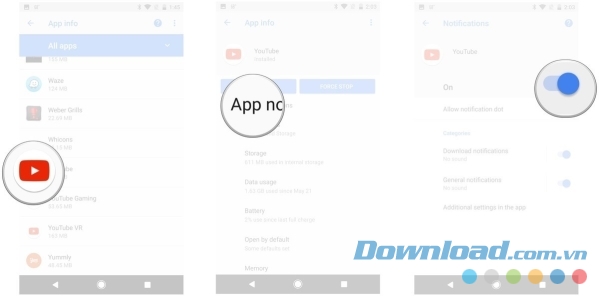 Tắt thông báo ứng dụng trên Android Oreo