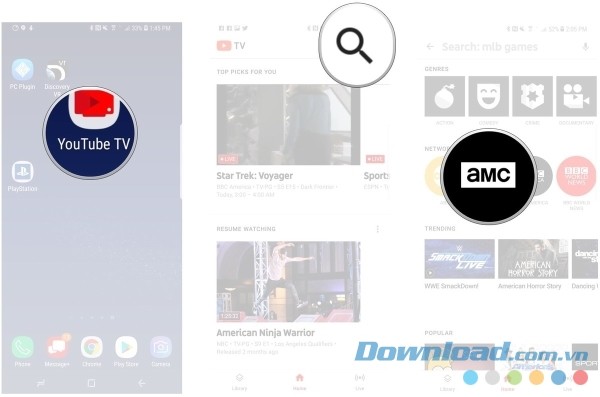 Tìm kiếm theo kênh phát thanh trên YouTube TV