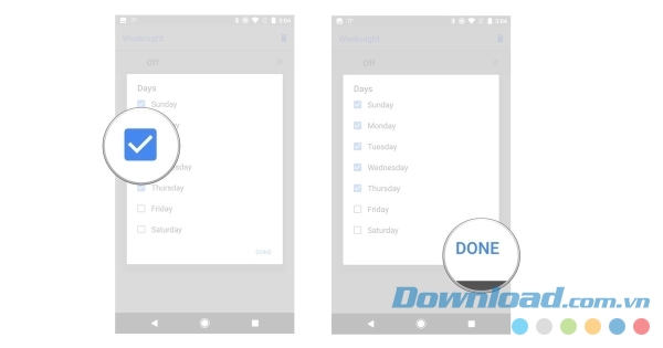 Chạm để hoàn tất thiết lập