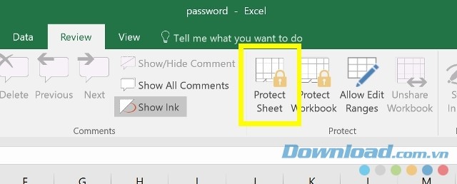 Bảo vệ Worksheet trên Microsoft Excel 2016