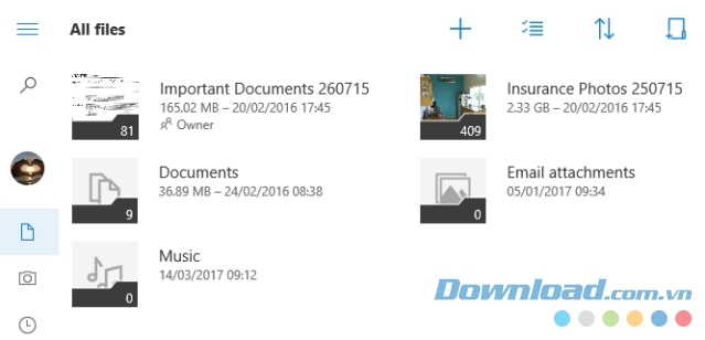 Giao diện OneDrive