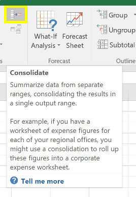 Excel Consolidate
