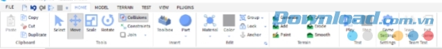 Thanh công cụ Roblox Studio