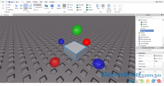 Chỉnh kích thước mô hình trên Roblox Studio