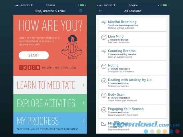 Stop, Breathe & Think cho iOS
