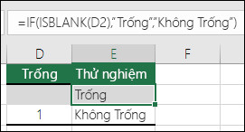 Hàm IF kết hợp cùng với ISBLANK