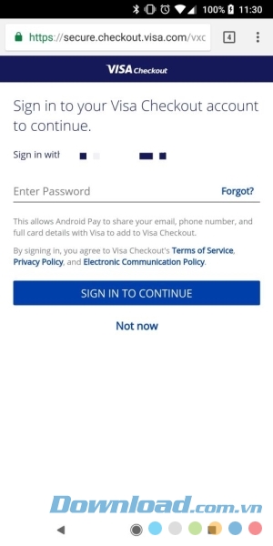 Đăng ký tài khoản Visa Checkout 