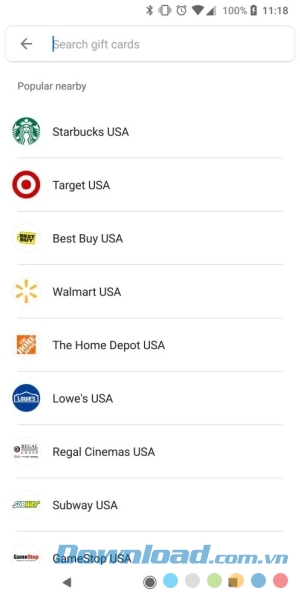 Google Pay thêm thẻ quà tặng
