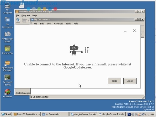 Cài đặt Chrome trên ReactOS