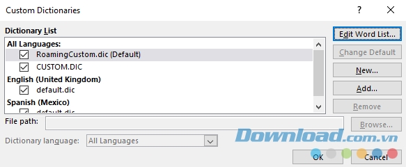 Từ điển trong Microsoft Word