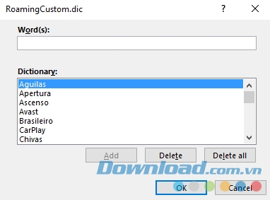 Tùy chỉnh từ điển trong Microsoft Word