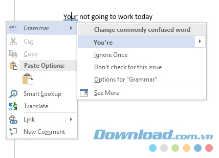Microsoft Word kiểm tra ngữ pháp