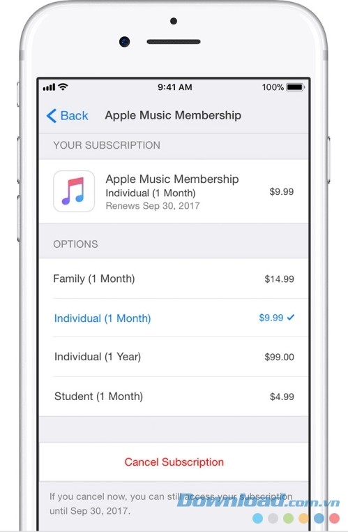 Quản lý đăng ký dịch vụ trên tài khoản Apple