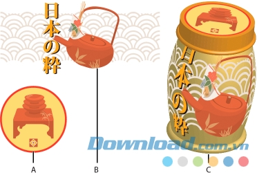 Illustrator sắp xếp bản vẽ thành mặt vật thể 3D