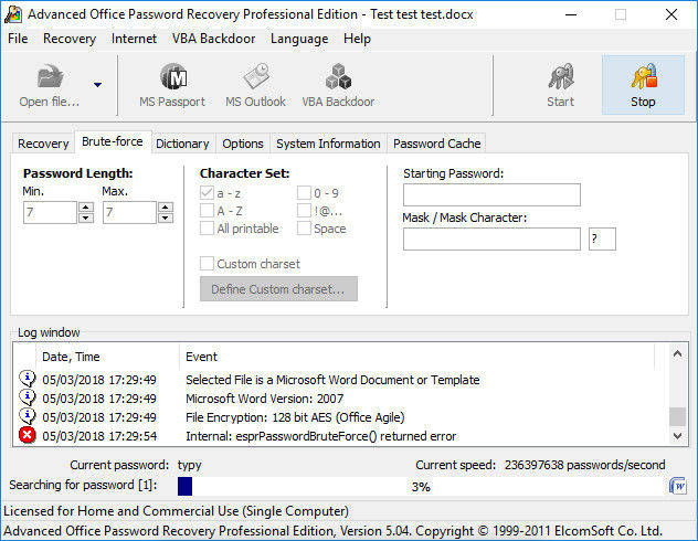 Advanced Office Password Recovery