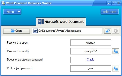 Word Password Recovery Master 3