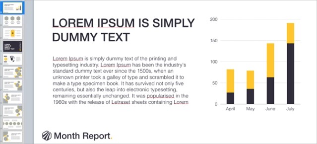 Mẫu slide báo cáo hàng tháng