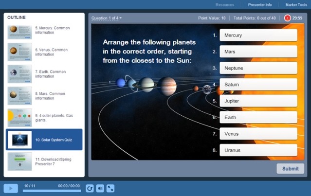 iSpring Suite hỗ trợ tạo câu đố