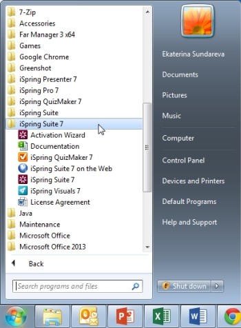 thư mục iSpring Suite