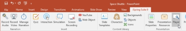 Nút Player trong iSpring Suite 9