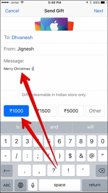 Gửi tiền qua Apple Store