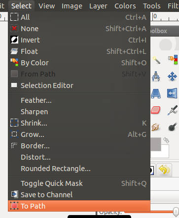 Tạo đường dẫn ảnh trong GIMP