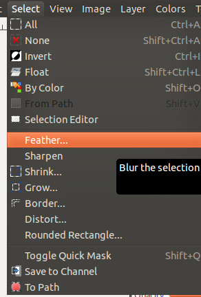 Tính năng Feather trong GIMP