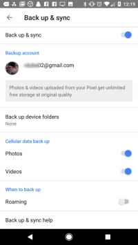 Backup & Sync trên Google Photos