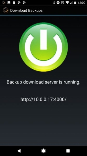 Thông báo backup server đang chạy