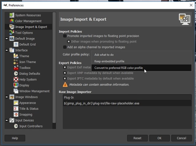 Nhập và xuất ảnh trên GIMP