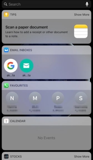 Màn hình widget ios