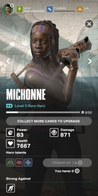 Card nhân vật trong The Walking Dead: Our World