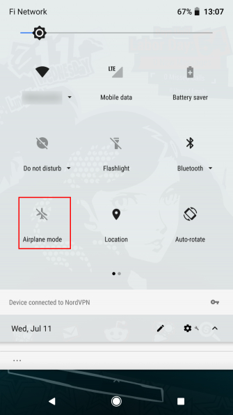 Sử dụng chế độ Airplane