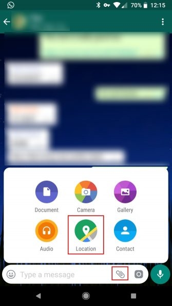 Chia sẻ vị trí trên whatsapp