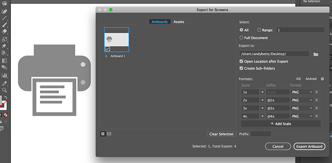 Lưu ảnh png trong Adobe Illustrator