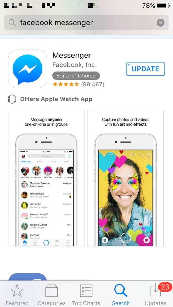 Kết quả tìm kiếm ứng dụng trên App Store