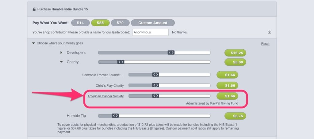 Chọn mua game Humble Bundle cho tổ chức nào