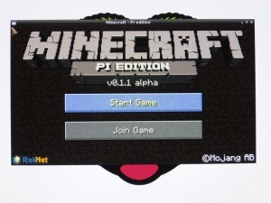 Cửa sổ mở đầu Minecraft Pi Edition
