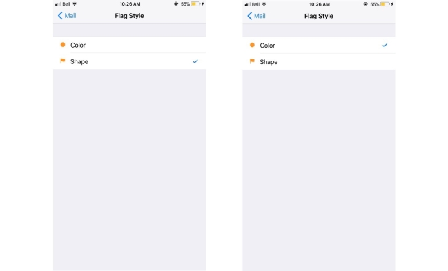 Cách chỉnh màu flag trong mail app