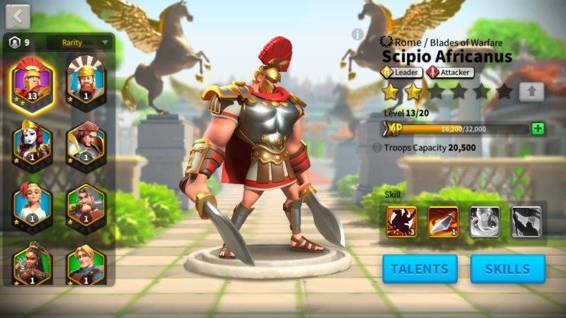 Nâng cấp kỹ năng anh hùng trong Rise Of Civilizations