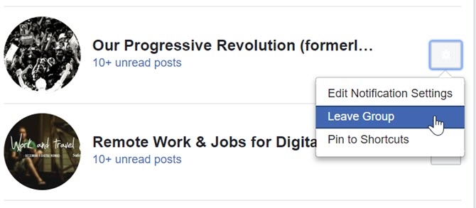 Rời nhóm Facebook