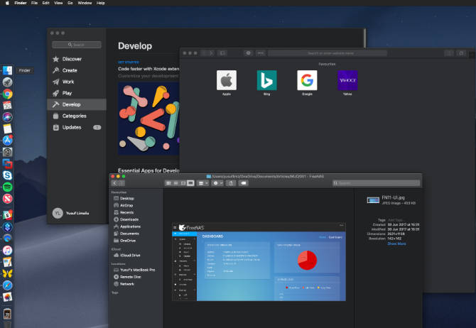 chế độ dark mode trong macos mojave