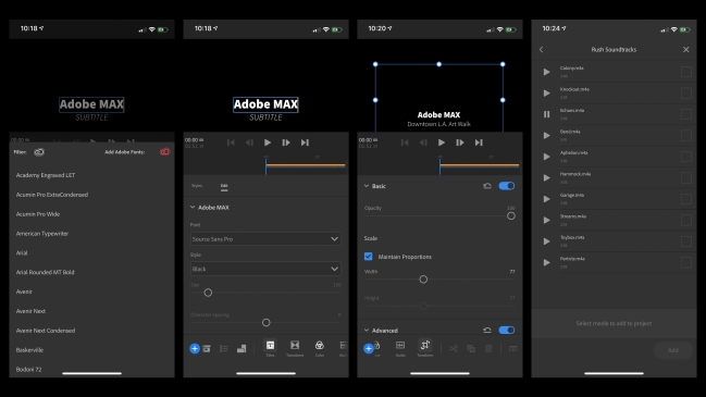 Chèn nhạc và tiêu đề trong Adobe Premiere Rush CC