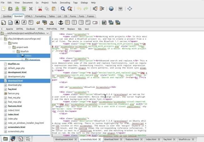Phần mềm soạn thảo text bluefish