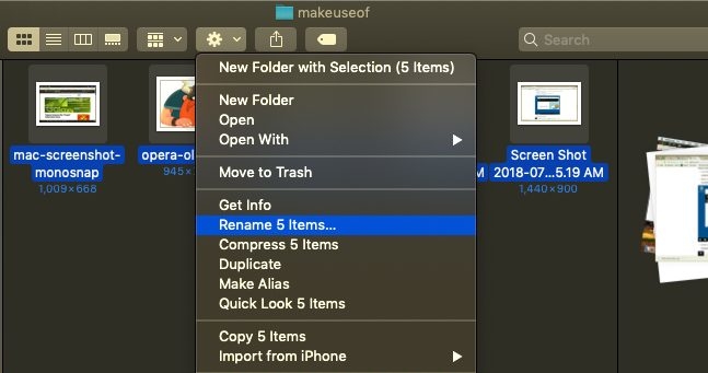 Finder đổi tên hàng loạt file một lúc