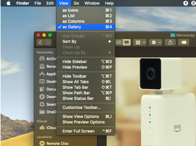 Trình xem Gallery của Finder